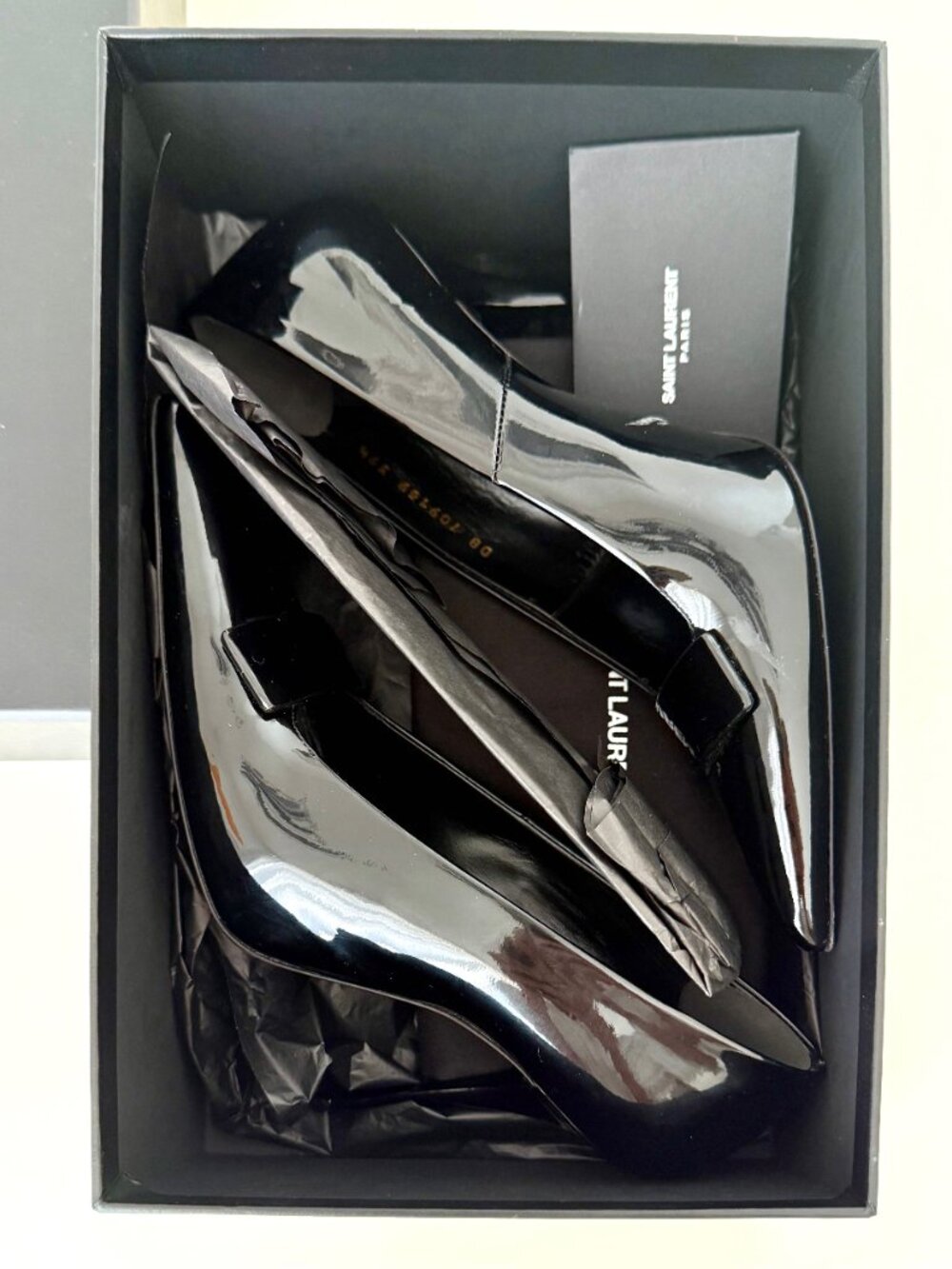 SAINT LAURENT Kayla 110 Heels in Black Patent Leather — Size 39.5 / US 9 - Picture 10 of 12